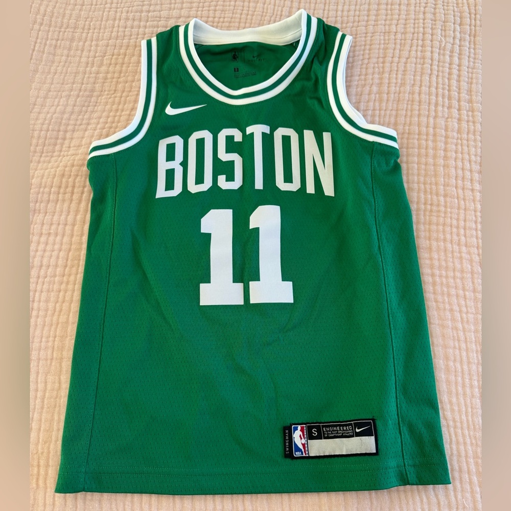 NBA Boston Green White #11 Kids Jersey by Nike